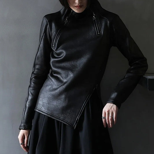 PU Leather Pullover